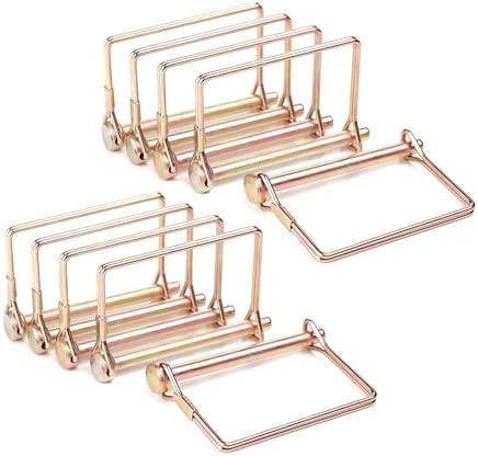 Buy 10 Pieces Wire Lock Pin, 38 Inch 9.21MM Heavy Duty Safety Coupler Pin Shaft Locking Pin For Farm Trailers Wagons Lawn Garden Square Silver