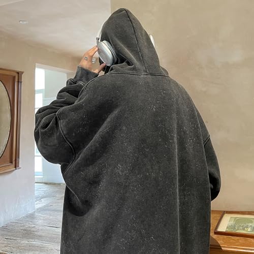 Retro Washed Hoodies Mens Distressed Hoodie Sweatshirt Graphic Heavyweight Pullover Sweatshirt2