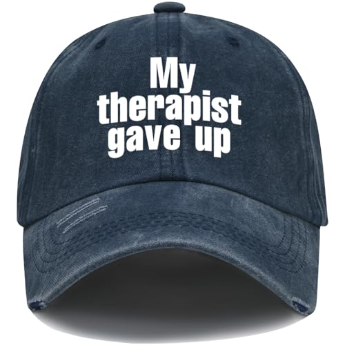 Lporikme My Therapist Gave Up Hat, My Therapist Gave Up Fashion Cap Deep Navy Blue