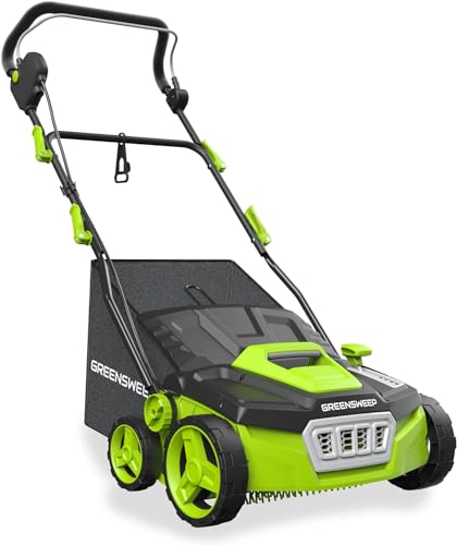 GreenSweep Electric Artificial Grass/Lawn Sweeper 1800W Vacuum 45L Collection Bag,5 Adjustable Heights, Foldable handle - 380mm Head Width (GreenSweep V2)