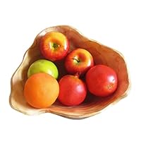 HAOSJINY Holzschale, Obstschale Holz, Holzschüssel aus Naturholz, Handgemachte Unregelmäßige Dekoschale, Ideal für Küche Wohnzimmer Obst Salat Snack Dekor (25-29cm)