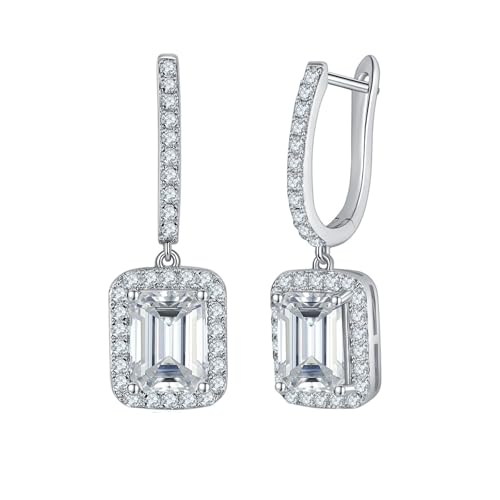 Boucles d'oreilles moissanite pendantes pour mariages et soirées