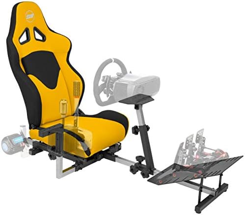 OpenWheeler GEN3 Racing Wheel Stand Cockpit Yellow on Black | Fits All Logitech G923 | G29 | G920 | Thrustmaster | Fanatec Wheels | Compatible with Xbox One, PS4, PC Platforms