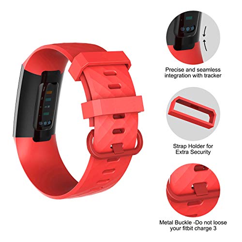 Image of Waterproof Bands for Fitbit Charge 3 / Charge3 SE, Wristbands for Women Men Small Large