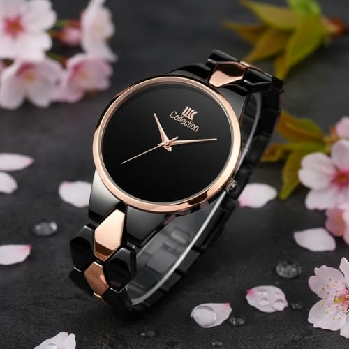 Image of IIK COLLECTION Watch for Women Round Dial |Analogue Quartz Movemnet Ladies Watch|Long Battery Life|Stainless Steel Adjustable Bracelet Chain Strap|Fancy Clasp Safety Watch for Woman