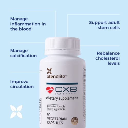 Xtend-Life | Cx8 Cardiovascular Support | Supplement With Vitamin D, K2 & Sea Buckthorn | Promote Heart Health, Arterial Calcification & Cholesterol | Men & Women | 90 Vegetarian Capsules #TOP4