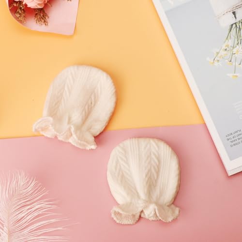 Image of AQOKKA Newborn Receiving Blanket with Bow Hat Mittens Wooden Card Set Wheat-Pattern Newborns Toddler Baby Boy Girl Nursery Swaddle Wrap