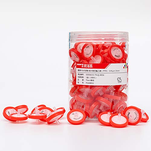Image of Syringe Filter PTFE Membrane 25mm Diameter 0.45um Pore Size Pack of 100