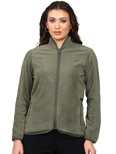Image of Alan Jones Clothing Women's Standing Collar Zipper Fleece Standard Length Jacket