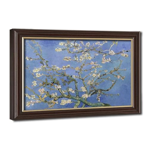 Impression sur toile fleurs d'amandier de Van Gogh - Cadre 50x75 cm pour salon