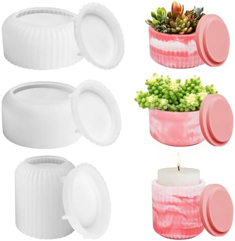 3-teiliges Silikonform Set Für Kerzen & Seife - Häuser Formen Mit Rundem Kerzenhalter