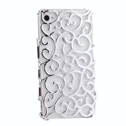 Luxury Silver Chrome Electroplating Hollow Pattern PC Hard Back Case Cover