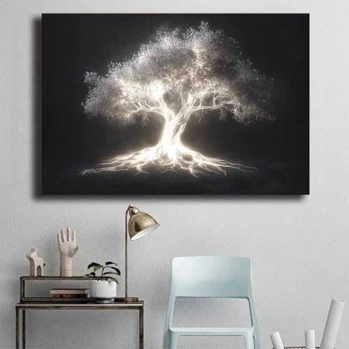 Impression sur toile arbre aux nervures légères haut de gamme - 4