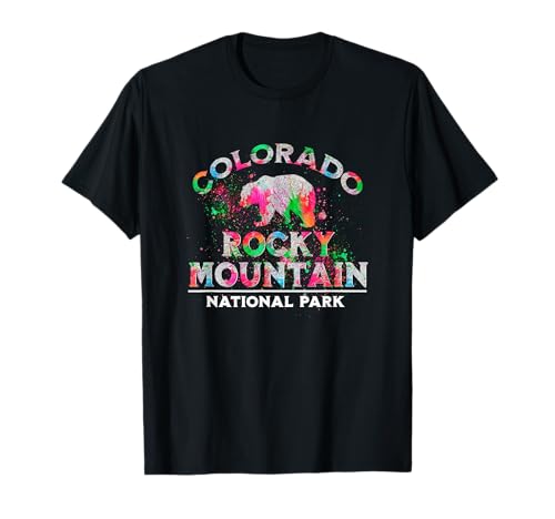 Retro-Souvenir im Rocky-Mountain-Nationalpark, Colorado-Bär T-Shirt