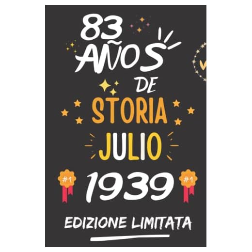 CUADERNO, 83 AÑOS DE HISTORIA JULIO 1939 EDICIÓN LIMITADA: Regalo de 83 cumpleaños para mujeres y hombres, ideas de 83 cumpleaños... un cumpleaños... ... regalo de 83 cumpleaños para él/ella.