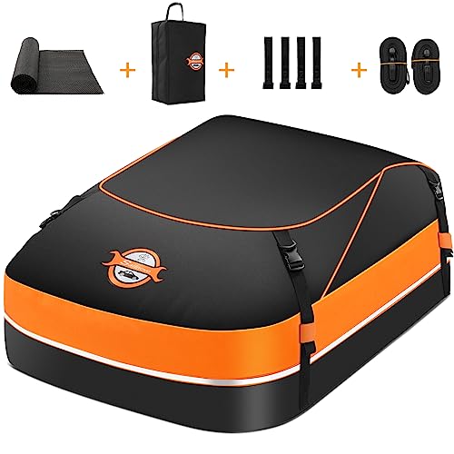 Sailnovo - Cofre de techo para coche, 453 L, plegable, impermeable, 1000D, con alfombrilla antideslizante, 6 correas reforzadas y 4 ganchos para puerta, para viajes y transporte de equipaje