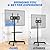 Rfiver Mobile TV Stand for 23-60 Inch LCD LED Flat/Curved Panel Screen TVs up to 88 lbs, Rolling TV Stand with Adjustable Shelf & Tilt, Portable Floor Stand on Wheels for Bedroom, Living Room, Office