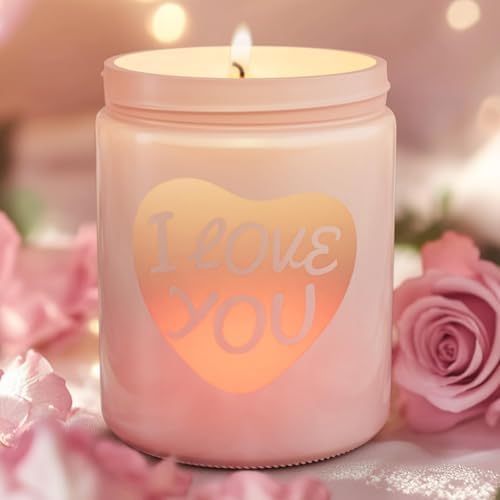 Mother's Day Candle with Warmer LED, Romantic Mothers Day Gifts for Her, Mom,with Rose Scent, Over 40 Hours of Burn Time, Birthday Gifts for Mom, Wife,Girlfriend,100% Soy Wax