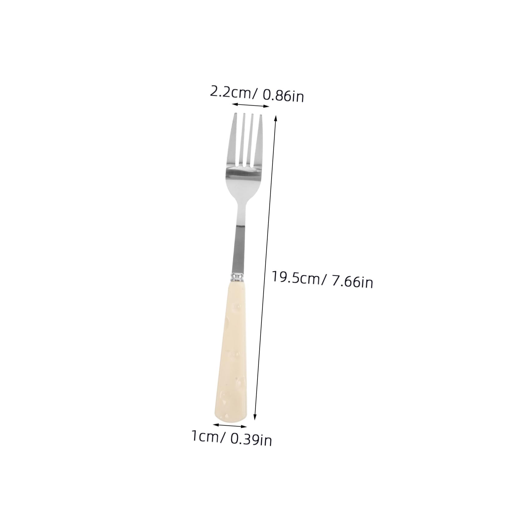 Cabilock 10Pcs Faux Ceramic Handle Stainless Steel Dinner Forks for Cheese Salad and Pasta Elegant Tableware for Home and Restaurant Use