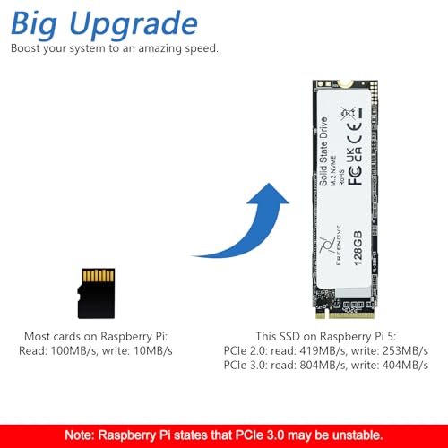 Freenove M.2 NVMeアダプター for Raspberry Pi 5 with 128GB SSD FNK0098B の商品画像 1
