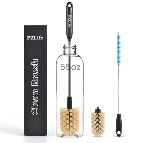 Image of 2-in-1 Water Bottle Brush, Water Bottle Cleaner & Straw Brush Cleaning Scrubbing Brush 15 in Long Bottle Brush Detachable Head Multi-Function Cleaning Brush Homework Cleaning Brushe