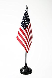 AZ FLAG United States Table Flag 4'' x 6'' - USA - US - American Desk Flag 15 x 10 cm - Black plastic stick and base