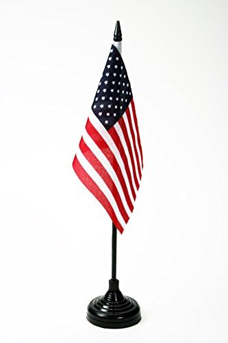 AZ FLAG United States Table Flag 4'' x 6'' - USA - US - American Desk Flag 15 x 10 cm - Black plastic stick and base