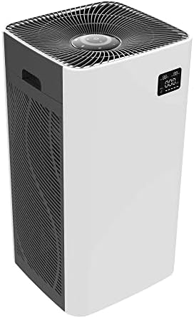 Amazon Basics Air Purifier, CADR 800m³/h Covers up to 96m² (1033 ft2), with True HEPA Filter Removes 99.97% of Allergies, Dust, Smoke, Pollen, Intelligent Air Quality Sensor, UK plug