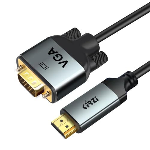 Kirzi HDMI to VGA Cable, Uni-Directional HDMI Computer to VGA Monitor Cable (3ft)