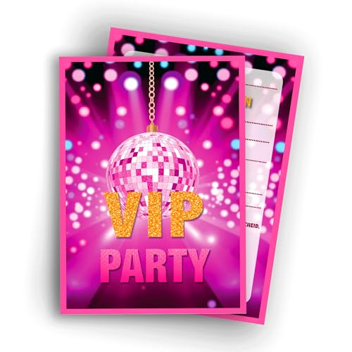 Edition Colibri VIP Party Einladungskarte – Glitzer & Disco Design – Einladung für jede Feier | Set mit 10 flachen Karten (A6) – Rückseite zum Beschreiben Edition Colibri VIP Party Einladungskarte – Glitzer & Disco Design – Einladung für jede Feier | Set mit 10 flachen Karten (A6) – Rückseite zum Beschreiben