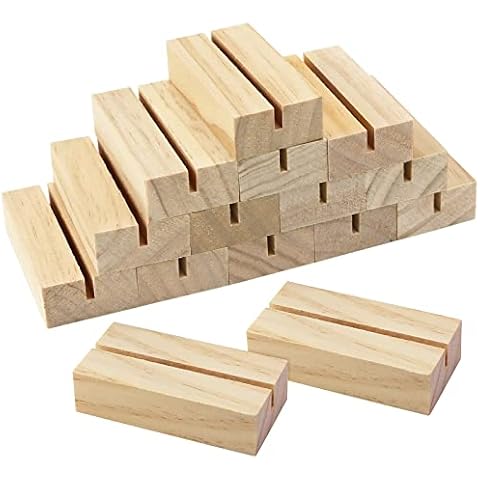 ISUSSER 15 Pieces Wood Table Number Stands Cover