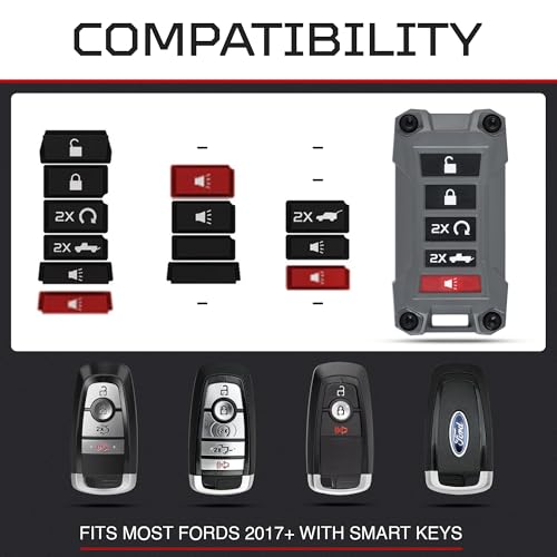 Coque de clé Ford Smart Key AJT DESIGN boîtier gris en ABS