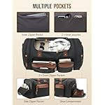 Canvas Duffle Bag for Travel 50L Expandable Travel Duffel Bags for Men Women Overnight Weekend Gym Bag with Shoes Compartment - Dark Grey - Image 4