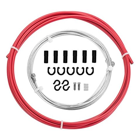 EASTERN POWER Bicycle Brake Cable & Housing, Mountain Bike Brake Cables Set, Universal Bike Brake Cables for MTB/Road Bike, Red Cover