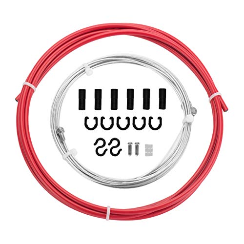 Chooee Universal Bicycle Brake Cable Housing Kit For Mountain Bike Or Road Bikes,Red #TOP1