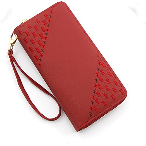 Long Korean Version of The Embroidery Fashion Zipper Bag Multi-Card Clutch Bag Ladies Wallets New Women's Wallet (Green)4