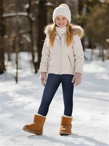 Ruisita 2er Pack Thermo Leggings Mädchen Gefütterte Winter Leggins Mit Fleece Kinder High Waist Thermounterwäsche Dicke Warm Lange Hose Strumpfhose