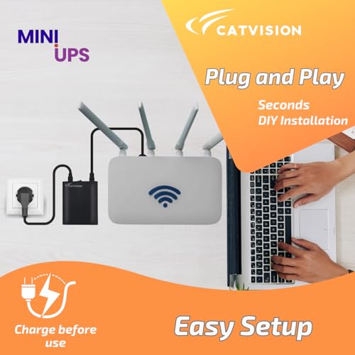 Image of Catvision Mini UPS for Wi-Fi Routers I 12V-2A I Battery Backup Upto 6 Hours (Lab Tested) | Surge & Discharge Protection I 12 Months Warranty | Portable UPS | BIS Approved