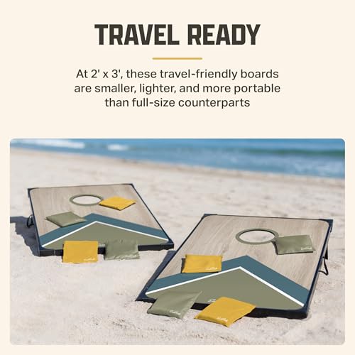 Image of EastPoint 2' x 3' MDF Cornhole Board Set - 2 Boards & 8 Bean Bags - Bean Bag Toss with Storage & Carry Handles - Durable MDF for Outdoor Family Games - Tailgate Games & Beach Play