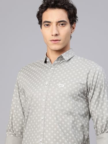 Image of Majestic Man Custom Abstract Printed Pure Cotton Slim Fit Casual Shirt