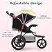 INFANS Jogging Stroller, Foldable Jogger with Air-Filled Tires Shock Absorbing Suspension Adjustable Backrest, Baby Running Strollers
