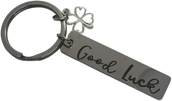 Zolivie Good Luck Keychain-Cute Inspiring Keyring-Four Leaf