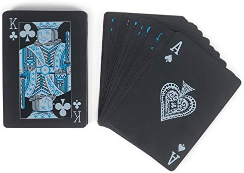 Sleek Black Non-Slip 3.5 Acrylic Waterproof Playing Cards