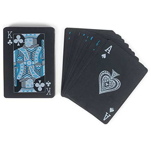 Sleek Black Non-Slip 3.5 Acrylic Waterproof Playing Cards #TOP24