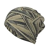 Lässige doppellagige Strickmütze mit US-Dollar-Währung, warme Krempenlose Mütze für den Winter,...