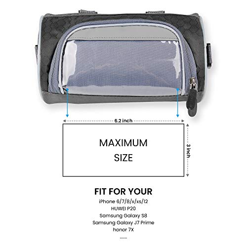 Ituansen Bike Handlebar Bag,Waterproof Bike Storage Front Bag With Transparent Pouch Touch Screen And Removable Shoulder Strap,Biker Gifts For Men Women (Black) #TOP6