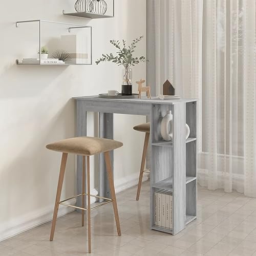 Table haute avec 3 étagères de rangement pour cuisine - 8