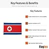 Flagtex North Korea Large Flag 8ft x 5ft Premium DPRK National Flag Blue Red White Red Star Fade Resistant Polyester Double Stitched Reinforced 240cm x 150cm Outdoor Banner Display #3