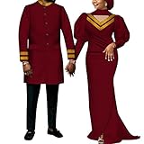 African Traditional Wedding Clothes for Couple Ankara Fashion Dashiki Women Maxi Long Dresses and Men African Blazer Coat