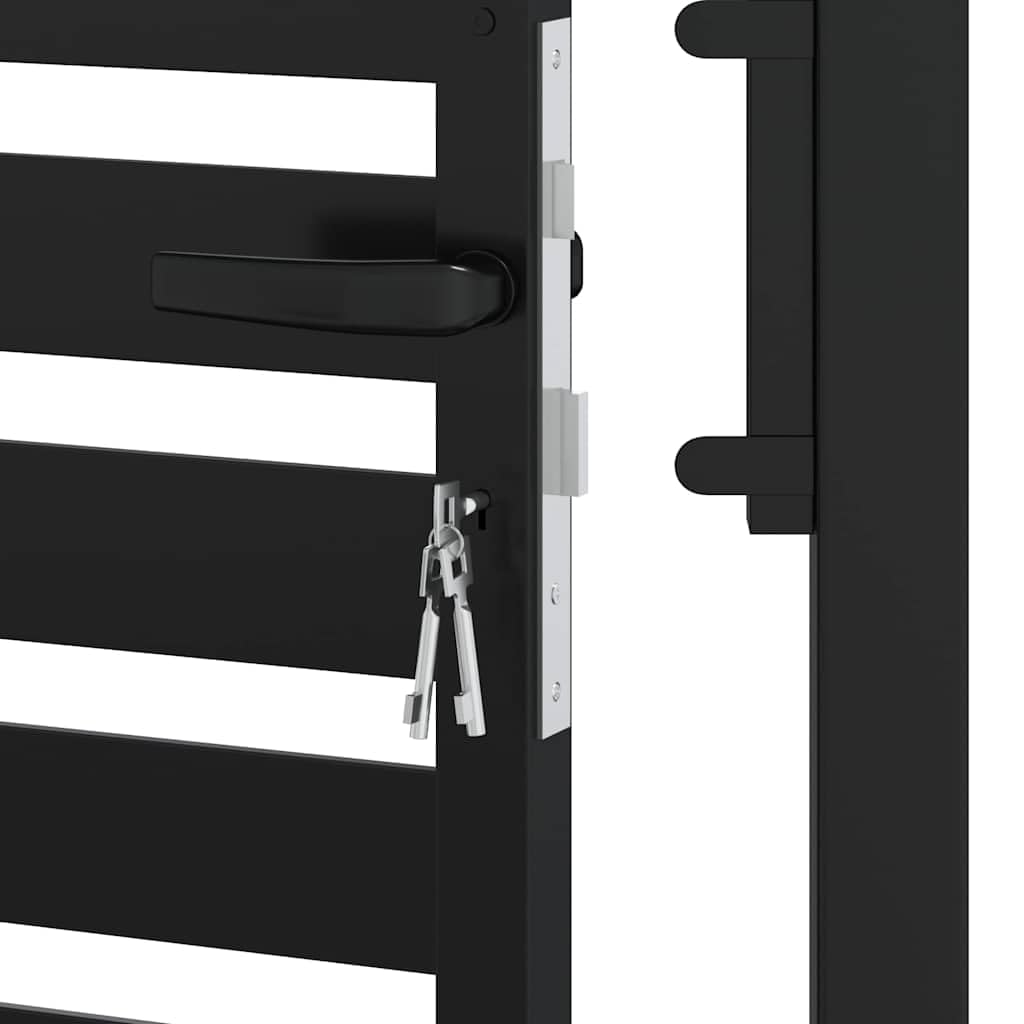 vidaXL Puerta de jardín con Cerradura de Aluminio Negra 100x100 cm, Puerta de jardín de Metal, Puerta de jardín Delantera, Puerta de Seguridad
